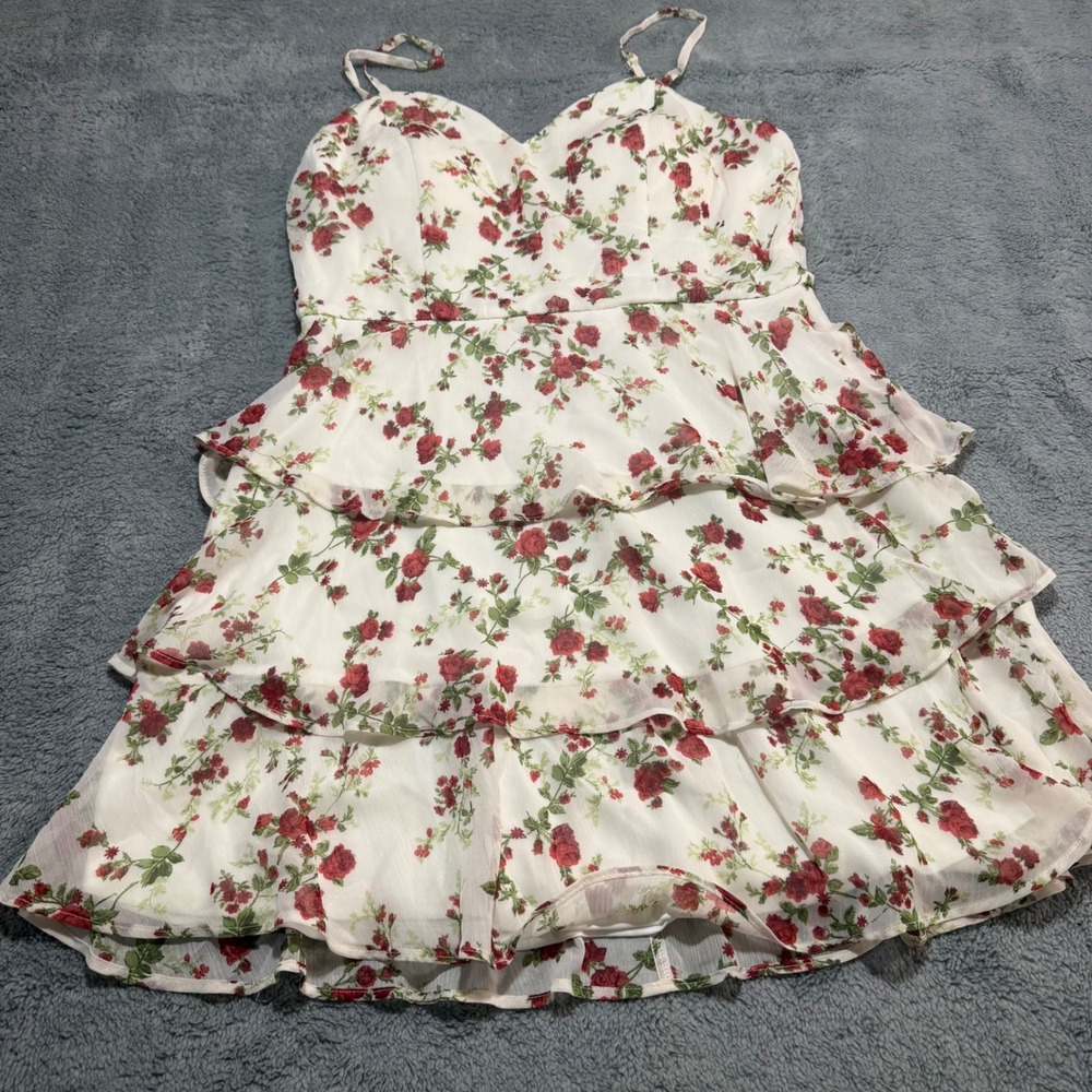 Size M Floral Tiered Mini Dress